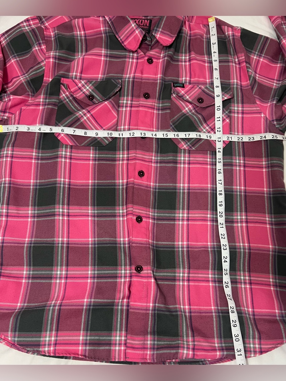 Dixxon Flannel Company Shredder Pink Plaid Button Up Shirt D-Tech Western Biker - Picture 5 of 8